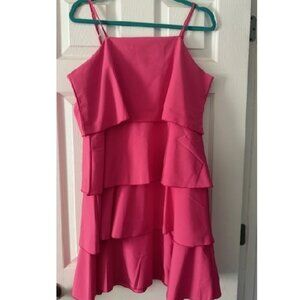 Summer Pink Layered Sleeveless Dress